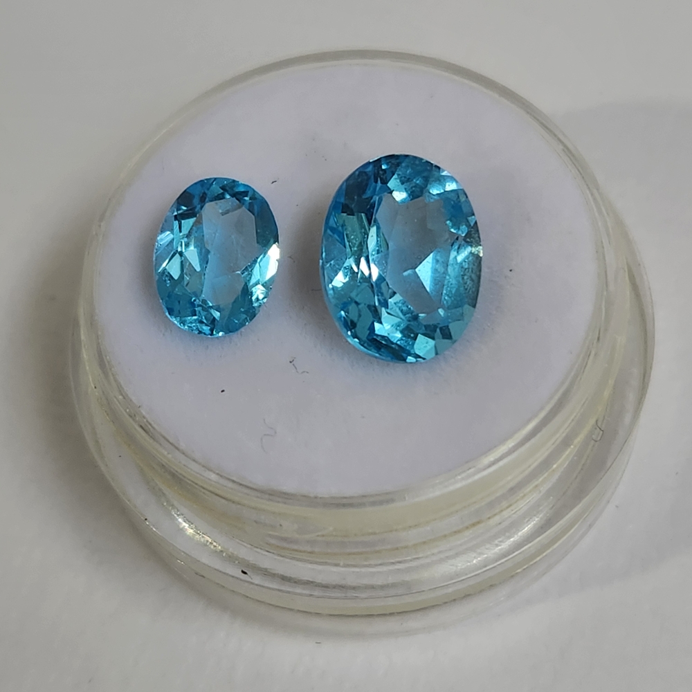 Pleistocene! NIB Natural Electric Blue Topaz 9x7mm And 11x9mm Loose Gemstones